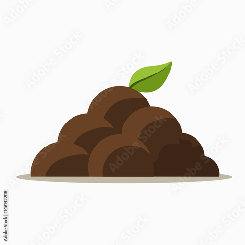 cocoa beans stacked with green leaf  chocolate production illustration