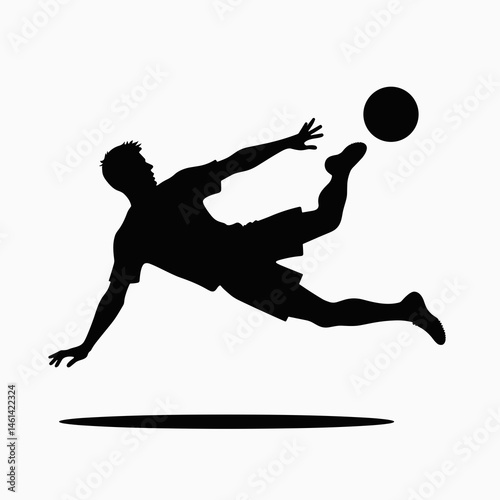 dynamic soccer goalkeeper dive silhouette
