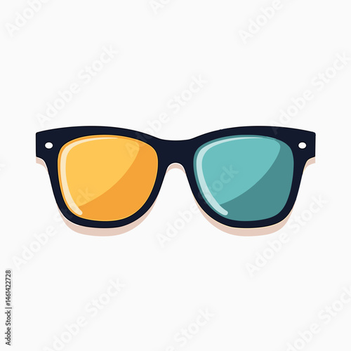 vibrant sunglasses with yellow lenses and blue frame