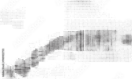 A continuous dotted forms a subtle mountain range against a dark background.