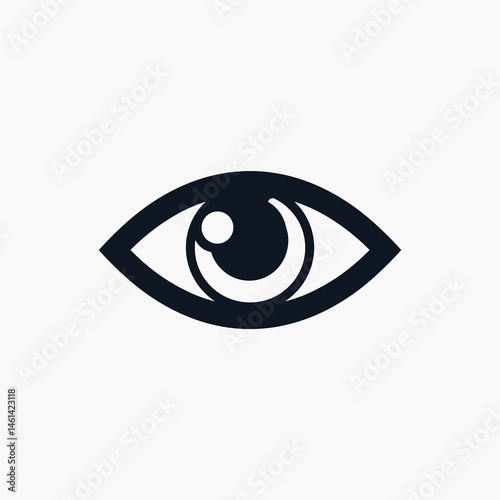 eye icon with black outline  high resolution image