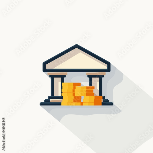 golden treasures in ancient temple illustration