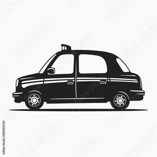 black london taxi cab icon with white roof
