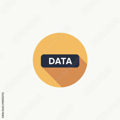 data visualization icon with yellow circle and blue text