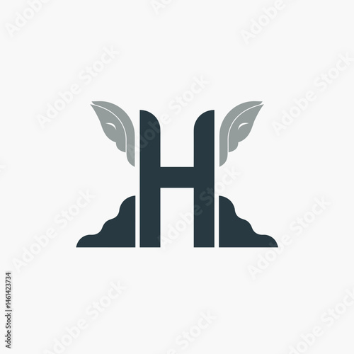 modern logo design with gray and white elements