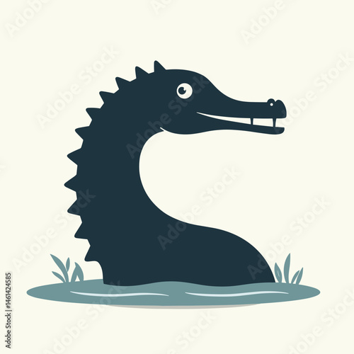 cartoon whale in water illustration