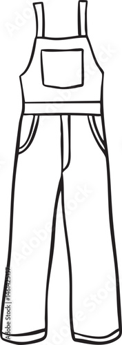 A simple outline of overalls and pants.