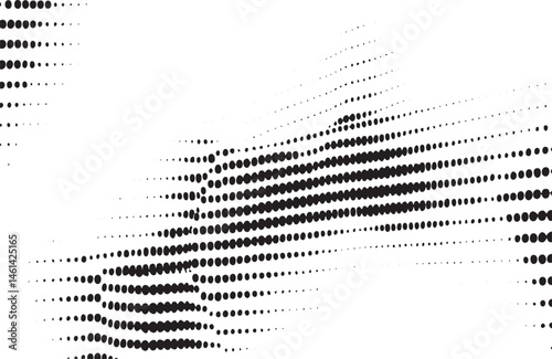 A dynamic layered of white dots creates a flowing abstract wave.