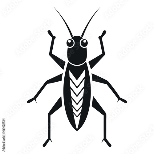 vector silhouette icon illustration of a bug on white background