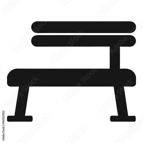 black bench isolated on white background