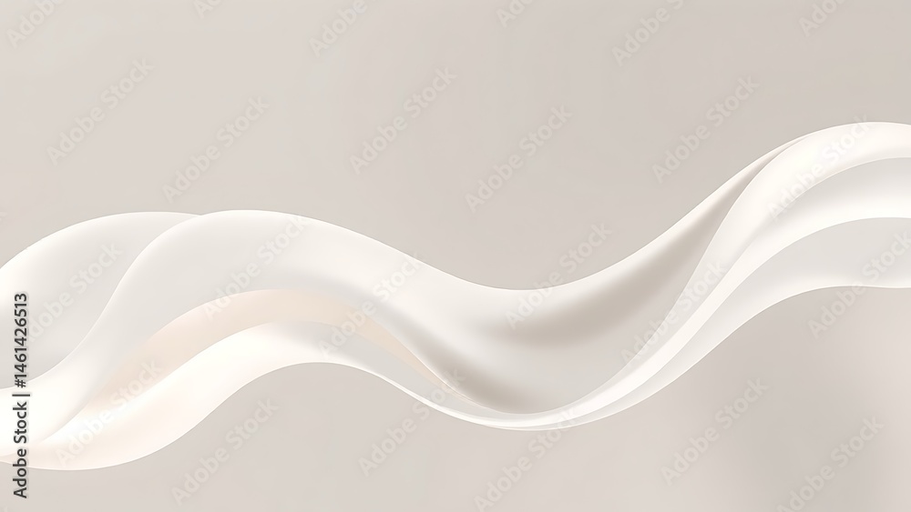 Obraz premium グレージュの背景に浮かぶ白い液体アート