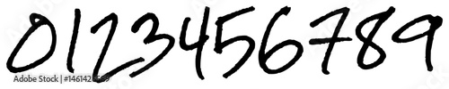 grunge brush numbers from 0 to 9 hand drawn italic hand written bold style. modern style vector number elements. Typographic numbers brush texture. 0 1 2 3 4 5 6 7 8 9 numbers. 