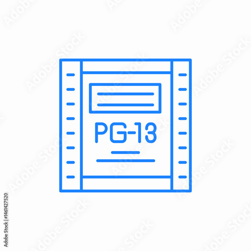 movie pg13 rating icon sign vector