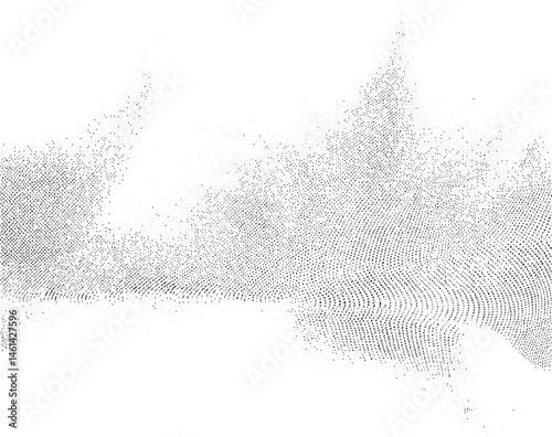 Abstract black and white of flowing undulating lines forming a mountainous landscape.