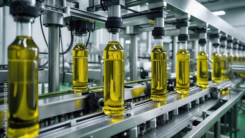 Olive Oil Bottles on Production Line