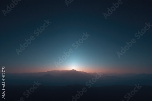 unearthly night scene with single glowing ufo above deserted landscape featuring ample copy space