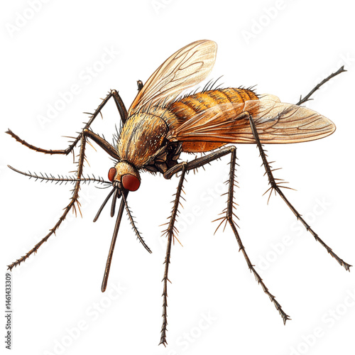 Mosquito on Transparent Background 