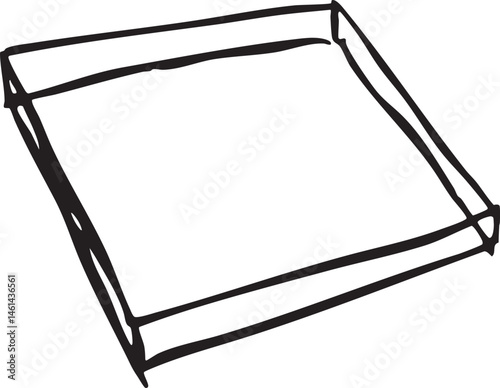 A simple rectangular tray rests on a light surface.