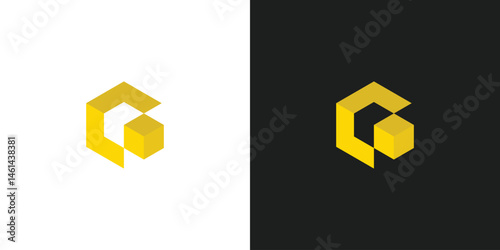 Letter C Cube Package or Box Logo Design