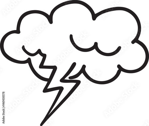 A stylized cloud with a jagged lightning bolt.