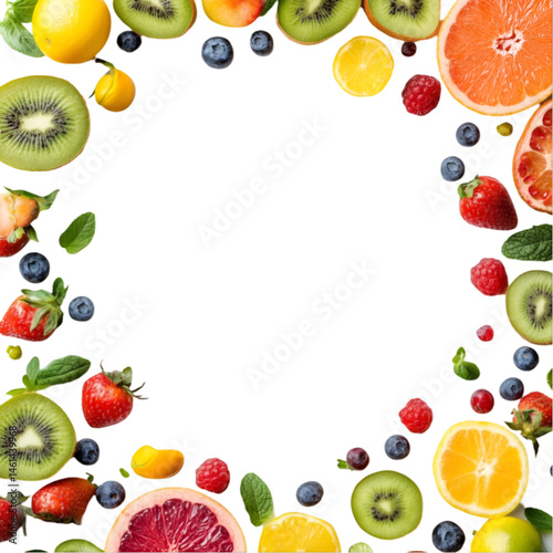 Wallpaper Mural Fresh Fruit Border Colorful Summer Design Torontodigital.ca