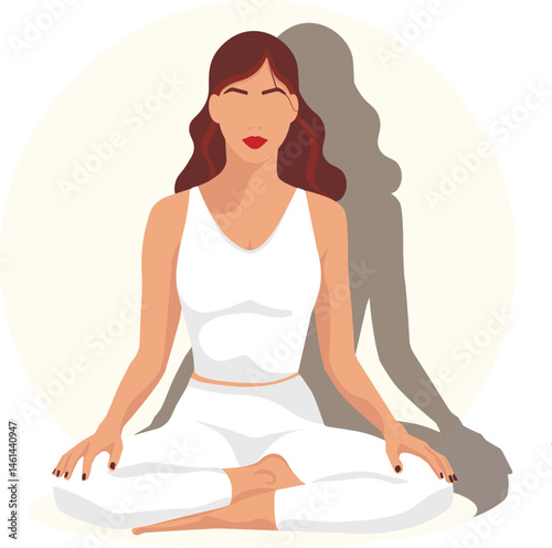girl in yoga pose shadow 