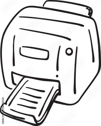 A black and white printer produces a stack of papers.