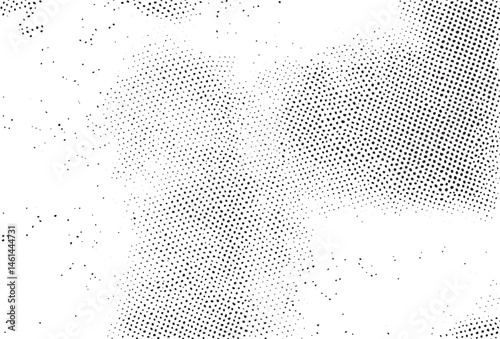 A textured white background displays a dense of small dots.