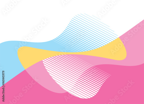 Color pattern of abstract petals in pastel colors: yellow, pink, blue and turquoise. Vector background for advertising, announcements, packaging. Design element. Tenderness, touch, energy
