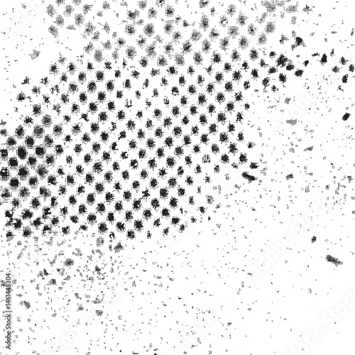 A dense of small scattered dots dominates the