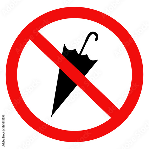Umbrella prohibited sign. No umbrella symbol. Vector illustration design