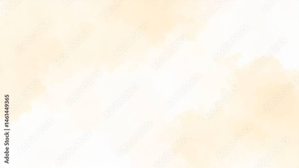 Obraz premium 淡い手描きの水彩風の素材 背景素材 ベージュ 背景素材 16:9サイズ AI生成素材