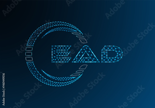 EAD low poly letter logo vector design. EAD lower poly logo design. Low poly logo.