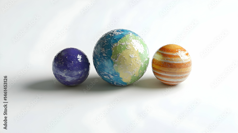 Three planets, Earth-like, in a row Three planets, Earth-like, in a row