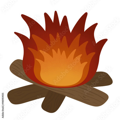 burning campfire illustration