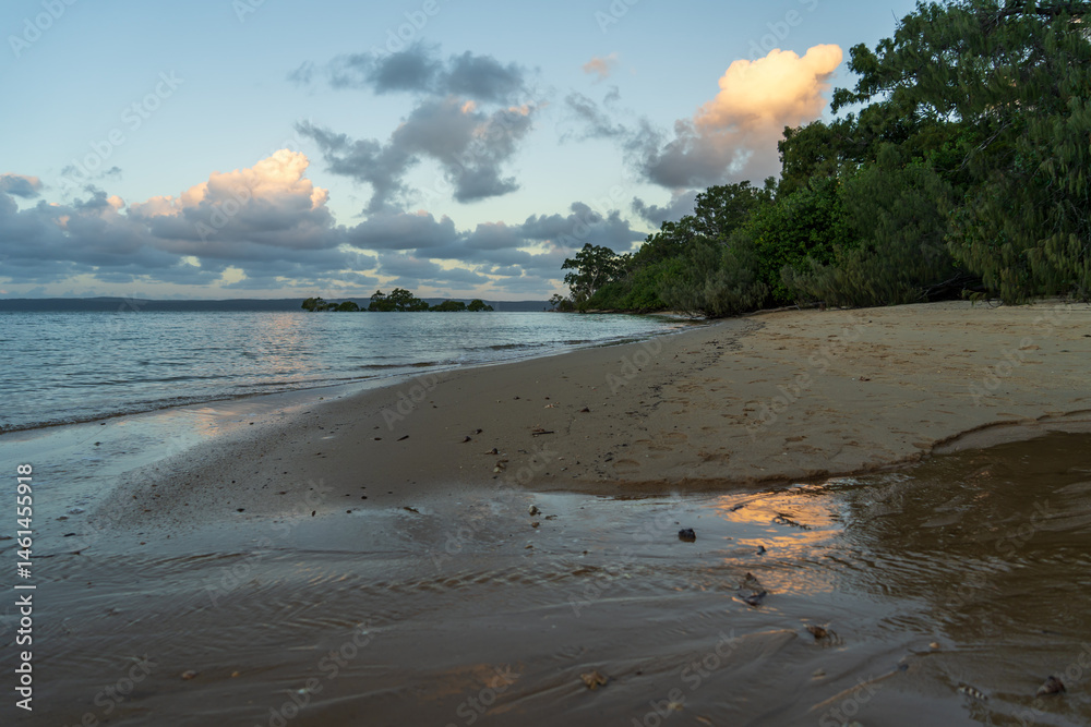 custom made wallpaper toronto digitalCloud reflected on the beach at sunset. Morwong Beach, Coochiemudlo Island Queensland, Australia.