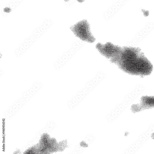 A grayscale map displays a collection of small irregularly shaped islands.
