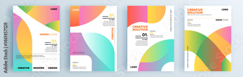 Modern abstract covers set, minimal covers design. Colorful geometric background, vector illustration.