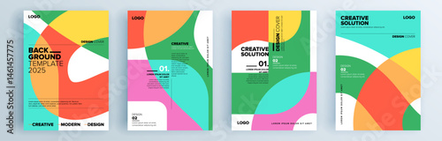 Modern abstract covers set, minimal covers design. Colorful geometric background, vector illustration.