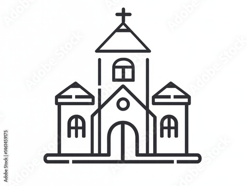 church icon vector illustration, line icon church