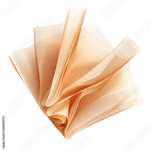 Folded light beige paper sheets photo