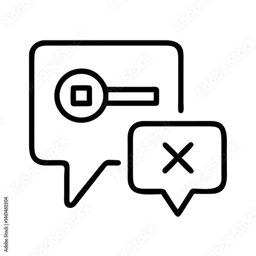 Rejected Comment Notification Icon with Symbols  