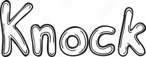 Bold stylized word 'Knock' rendered in a modern font.