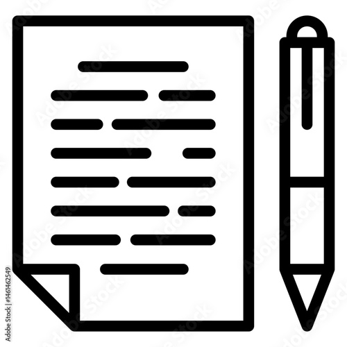Pen document icon in vector illustration