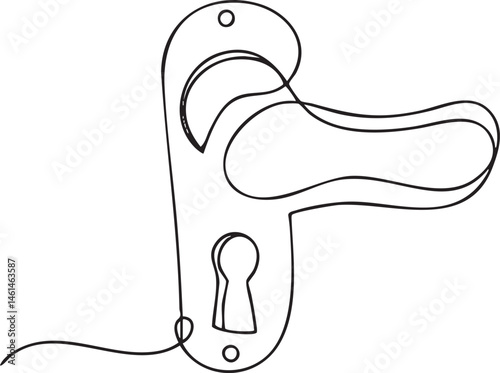 A single drawing depicts a door handle with intricate details.