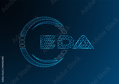 EDA low poly letter logo vector design. EDA lower poly logo design. Low poly logo.