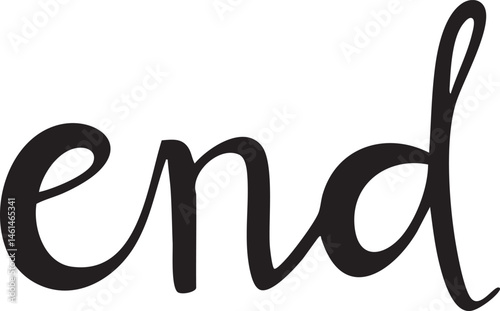 Elegant cursive word 'end' rendered in black on a white background.