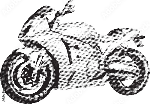 A sleek motorcycle rests on a gray surface showcasing its dynamic form.