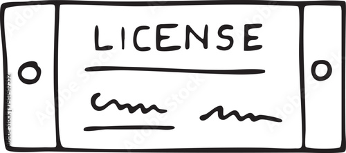 A black and white license document with a signature