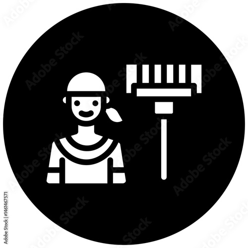 Man Holding Mop Icon